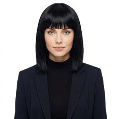 Sleek Blunt Bob Hair Wig - Black, One Size - Pack of 3