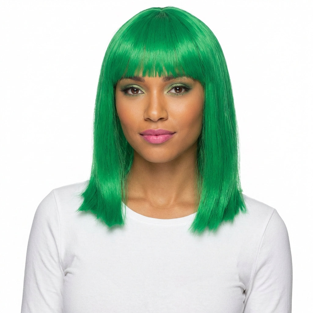Green Long Bob Wig - Costume Accessory - Pack of 6