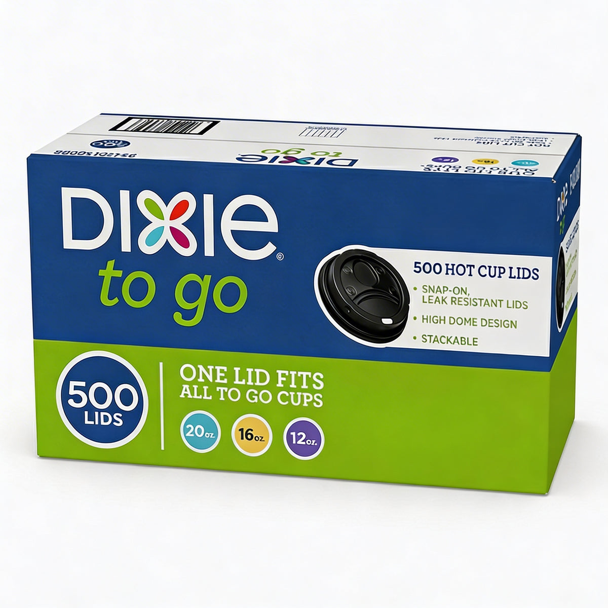 Dixie To Go 12/16 Oz Black Plastic Lids | 500 Count