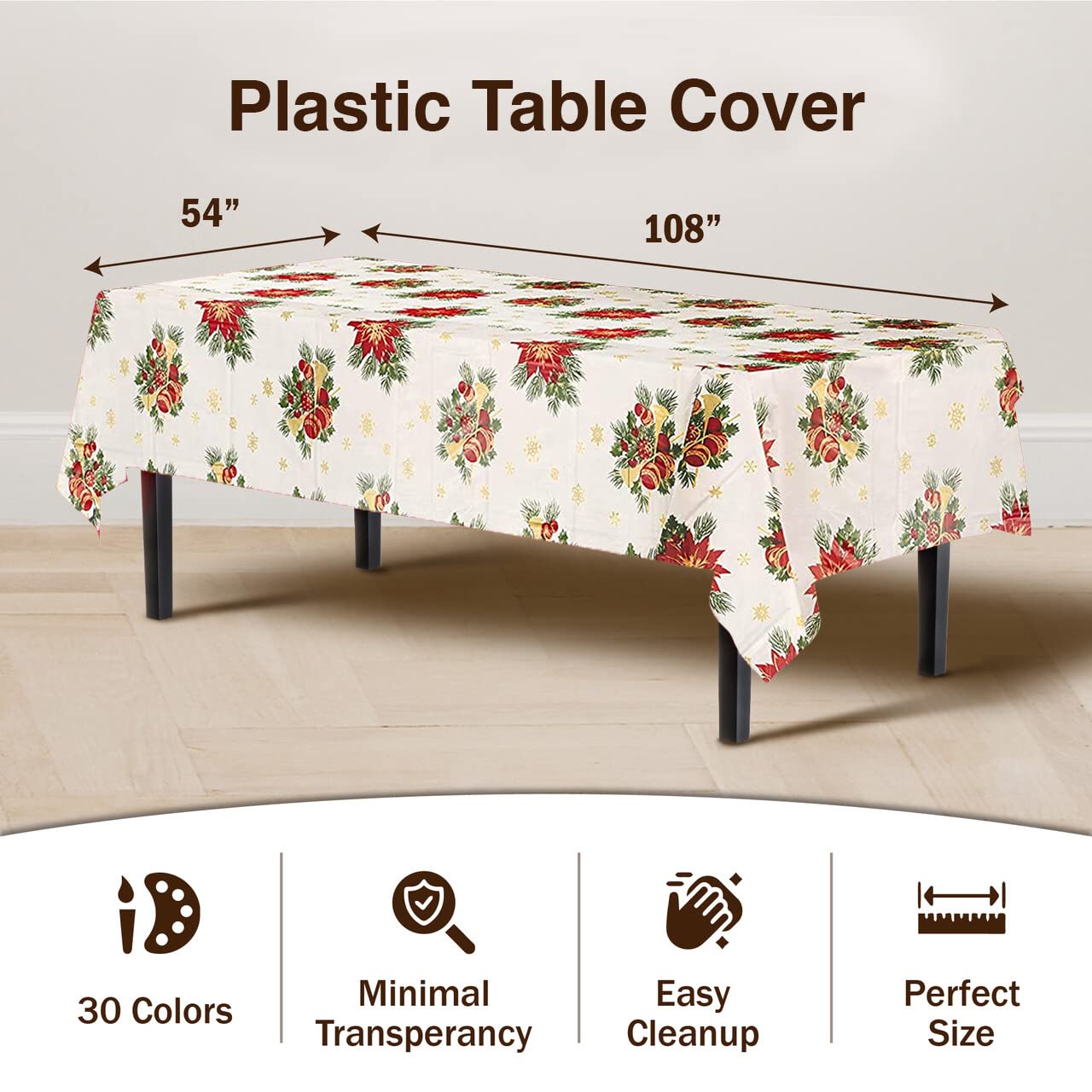 Holiday Printed Table Cover | 6 Pack