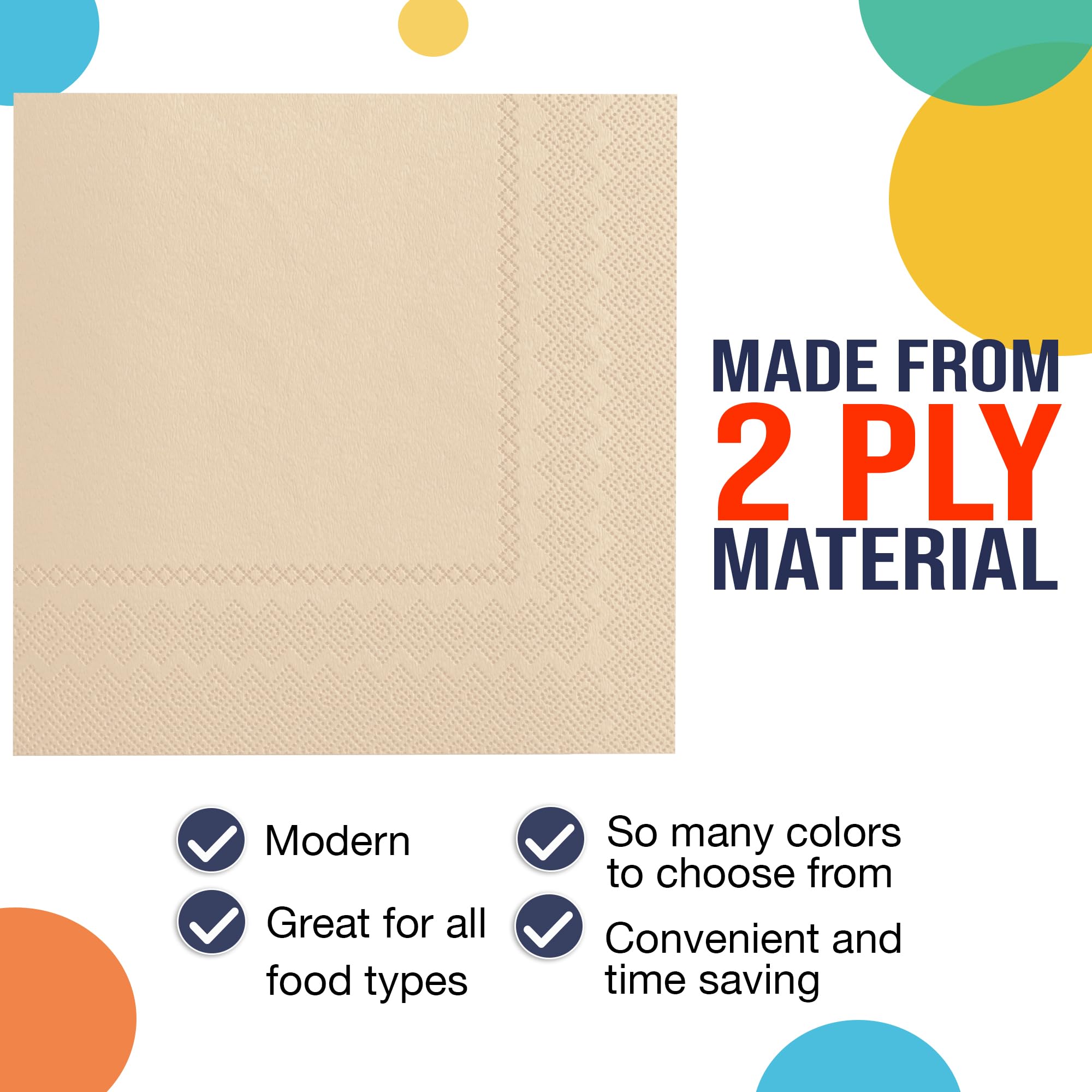 Ivory Beverage Napkins | 3600 Pack