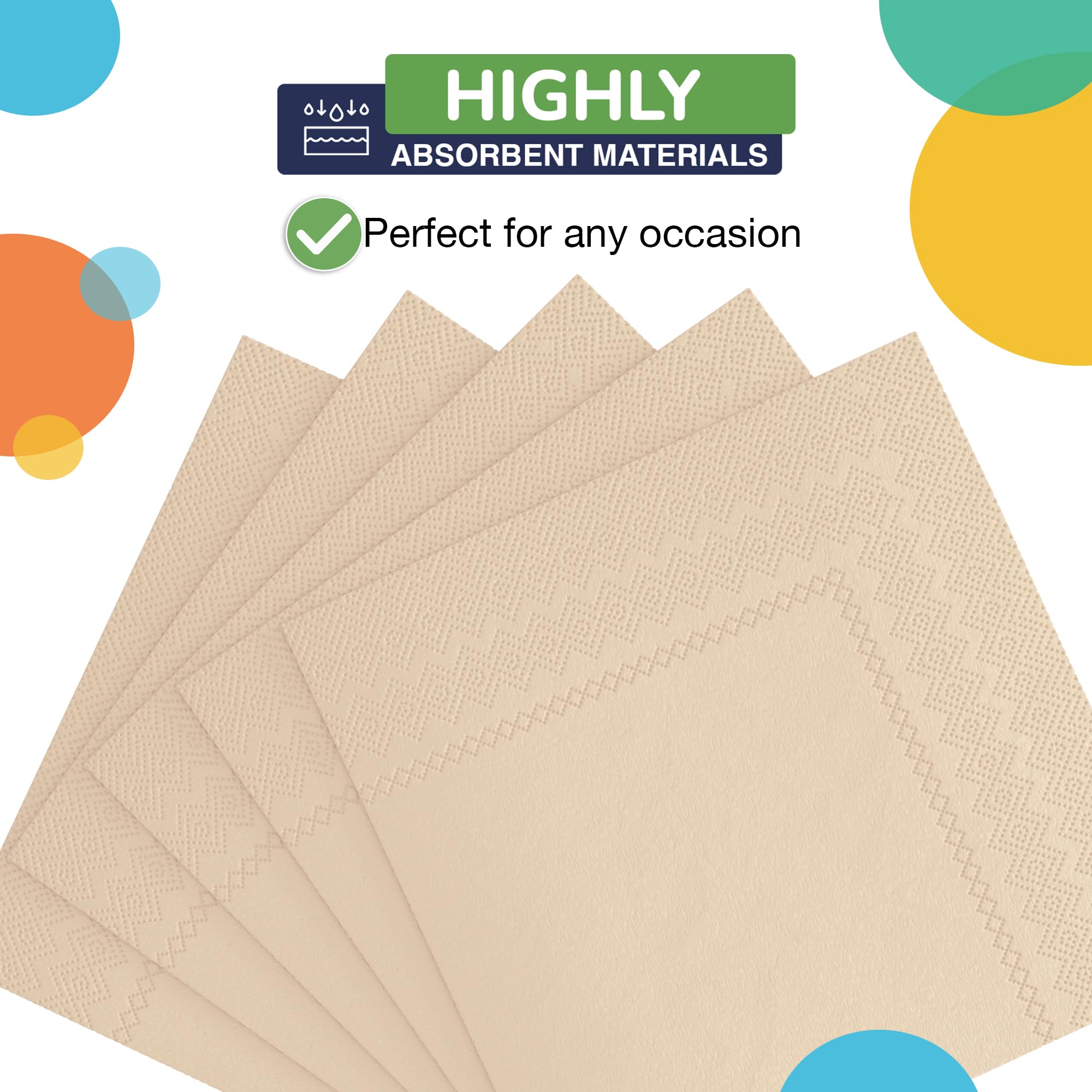 Ivory Beverage Napkins | 300 Count