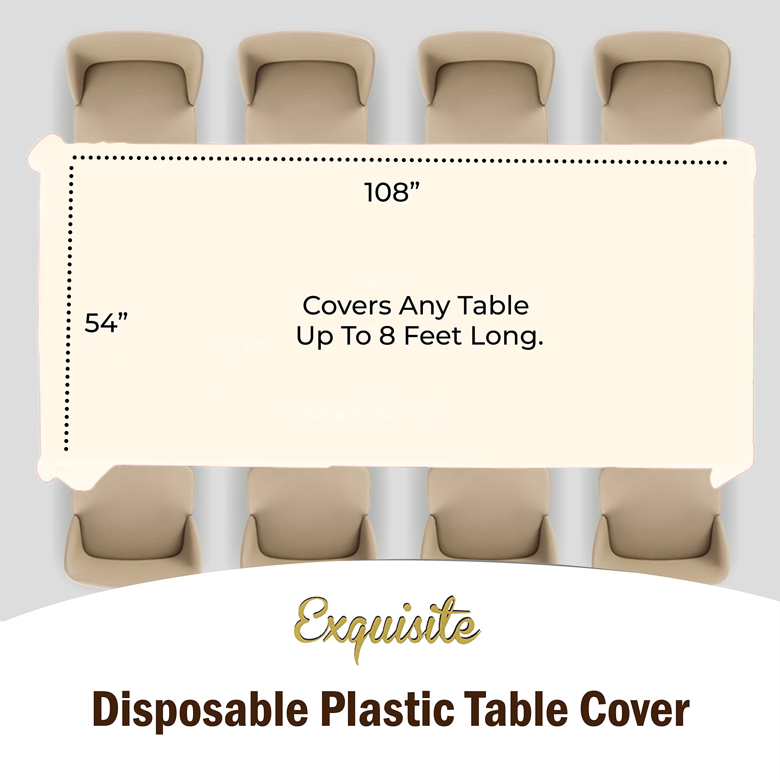 Ivory Plastic Table Covers | 48 Count