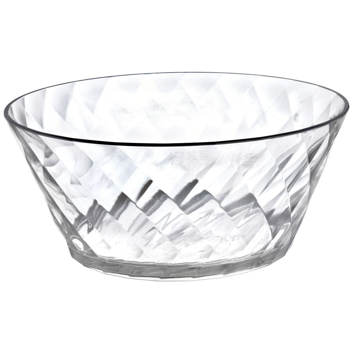 Round Ringed Plastic Reusable Serving Bowl, Clear, 5-in - Case of 6