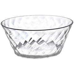 Round Ringed Plastic Reusable Serving Bowl, Clear, 5-in - Pack of 3