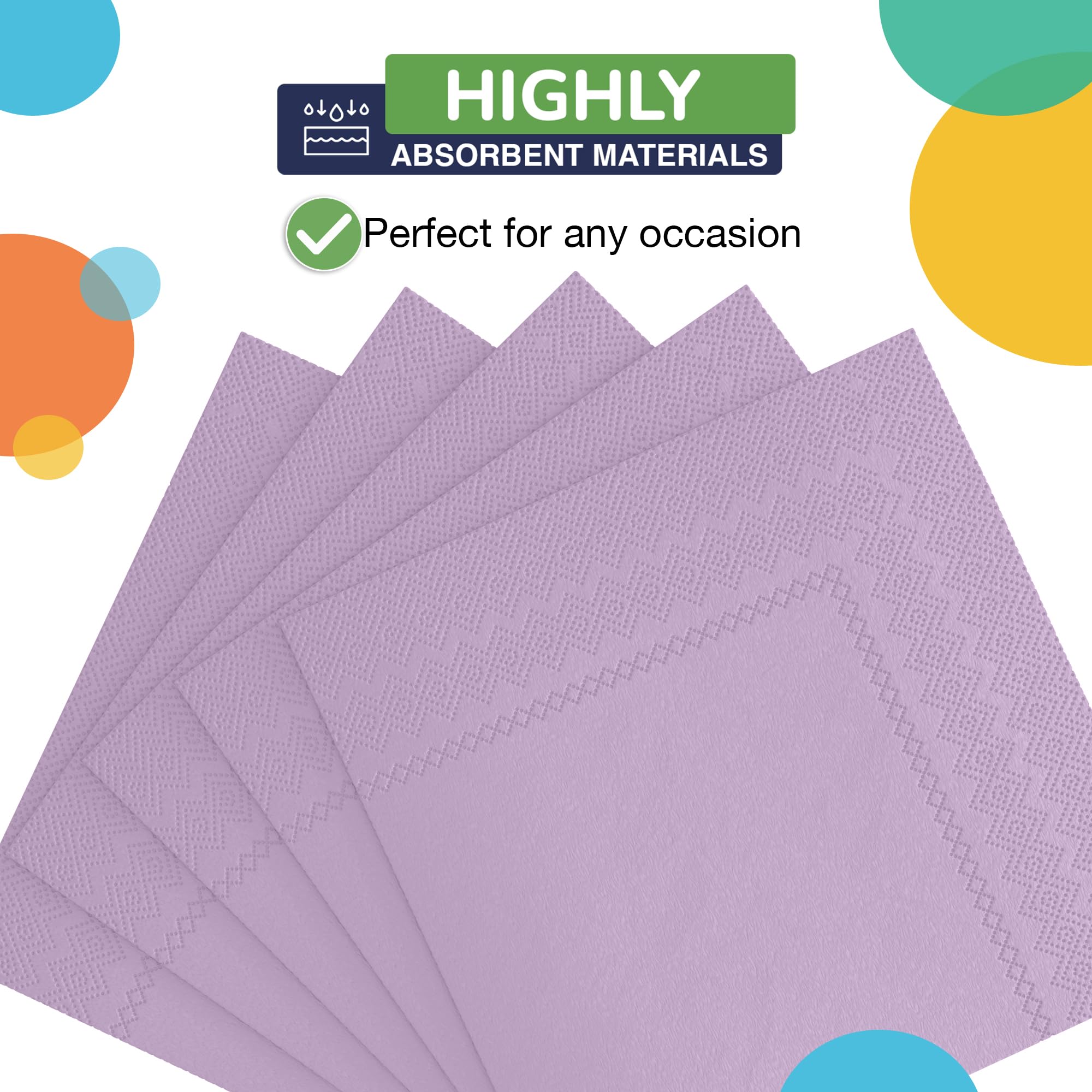 Lavender Beverage Napkins | 3600 Pack