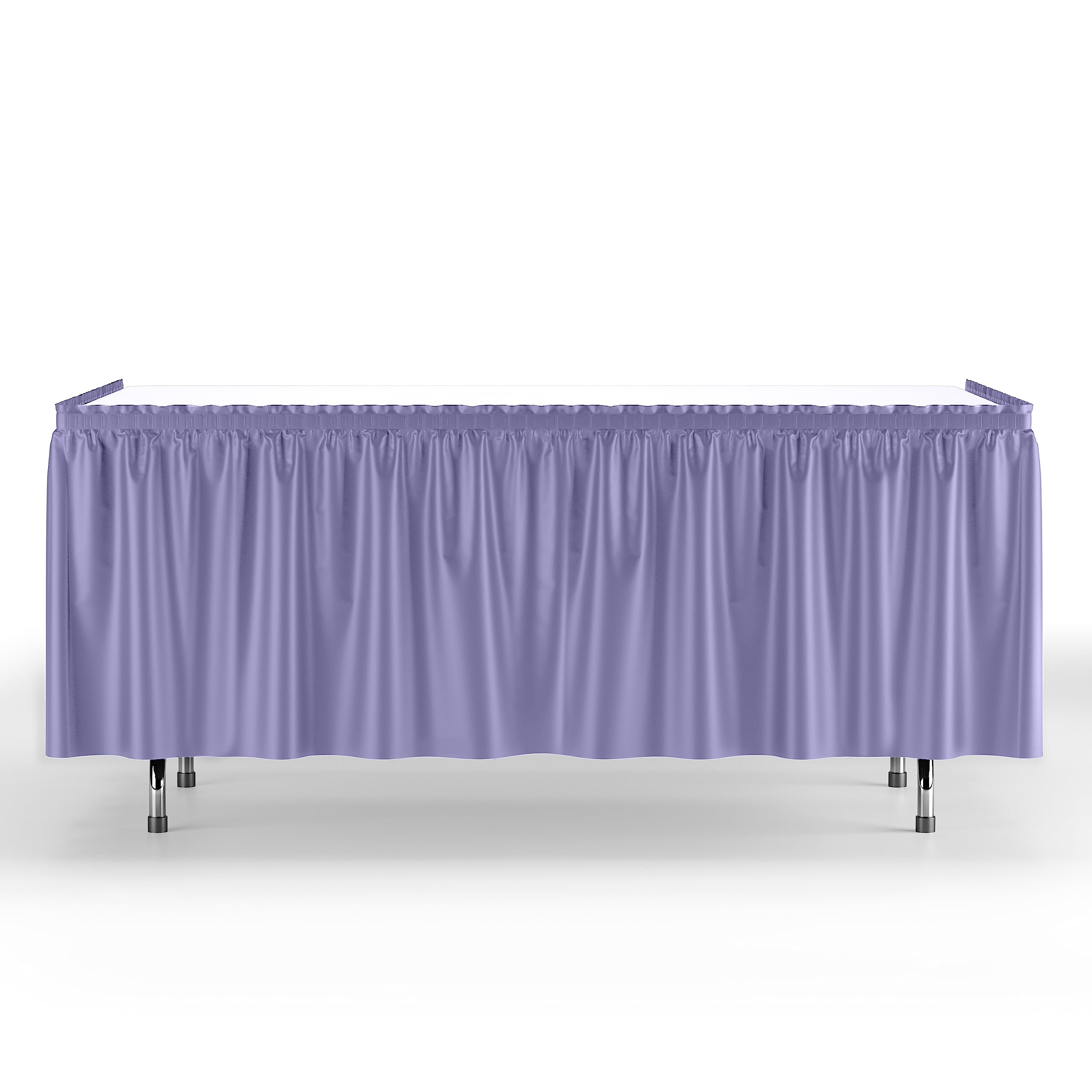 Lavender Plastic Table Skirt | 6 Pack