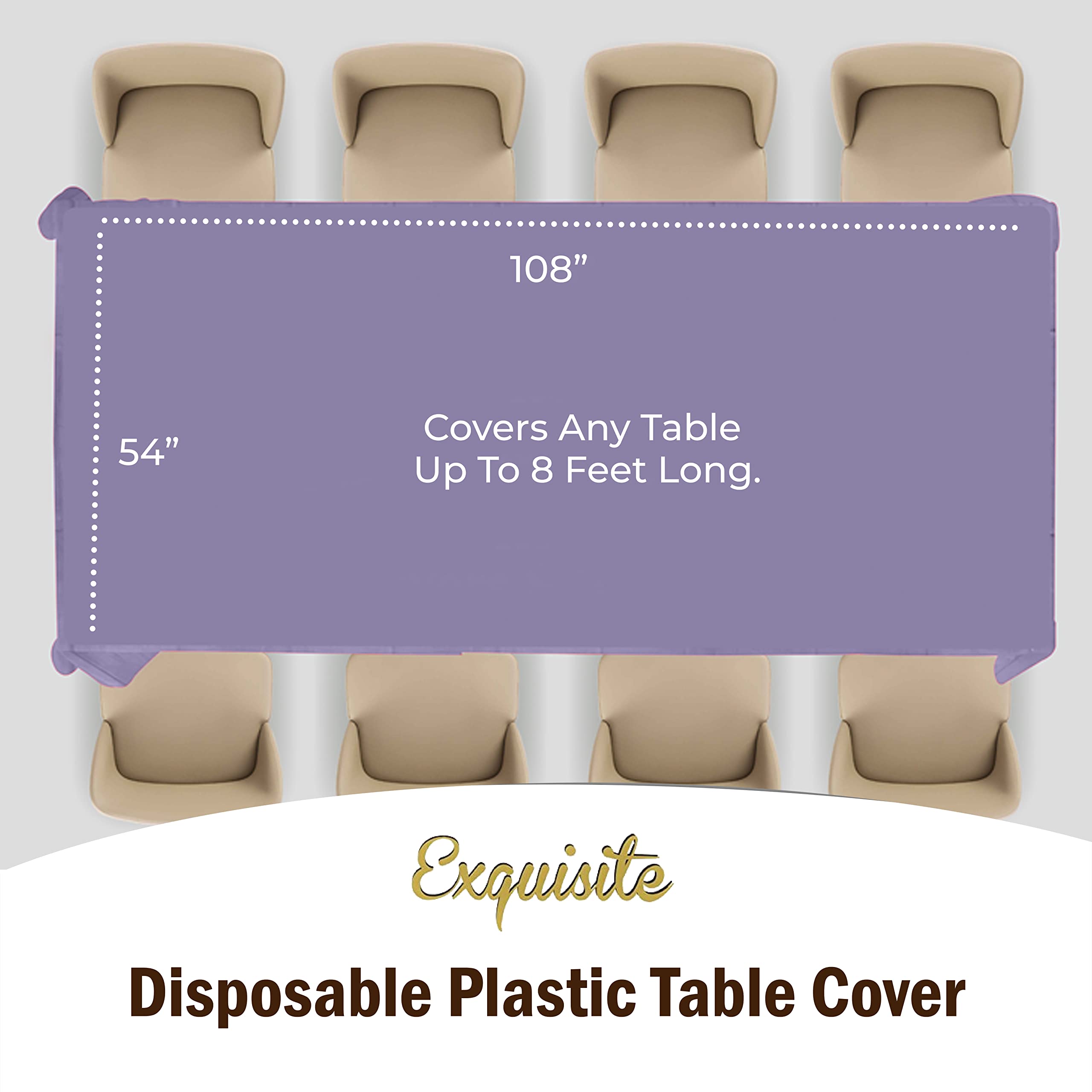 Lavender Plastic Table Covers | 48 Count