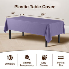 Premium Lavender Plastic Table Covers | 96 Count