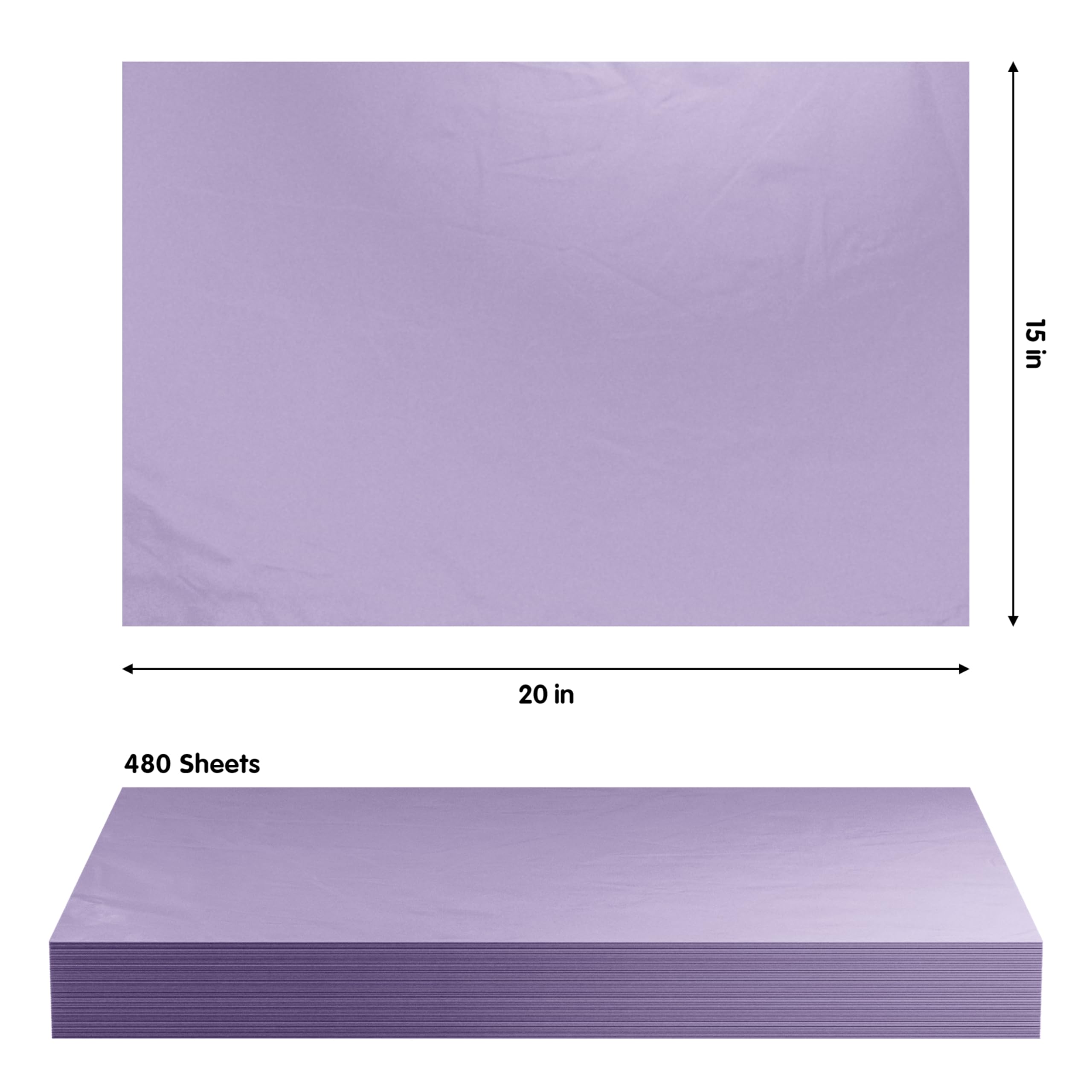 15 In. x 20 In. Lavender Tissue Paper | 480 Sheets