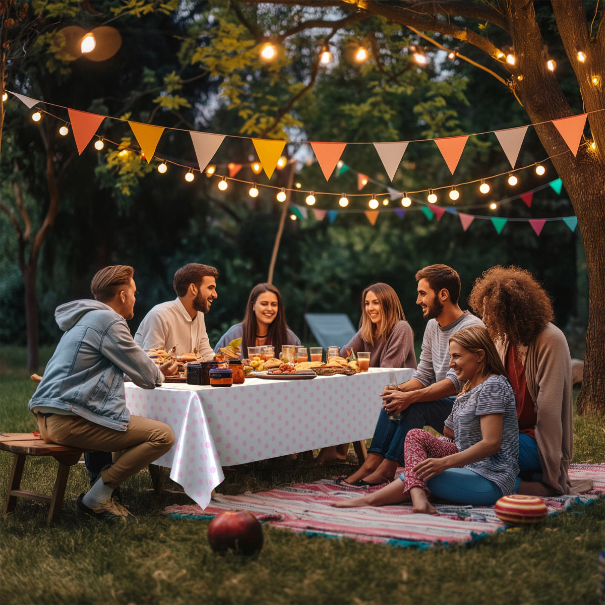 Pink Polka Dot Table Cover | 6 Pack