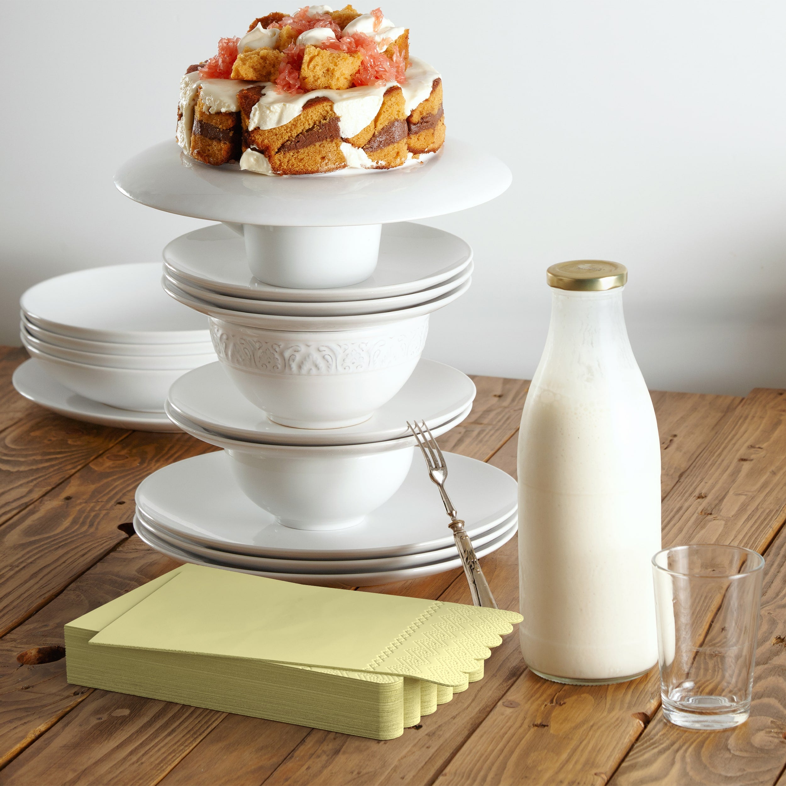 3 Ply Buttercup Yellow Scalloped Dinner Napkins | 100 Count
