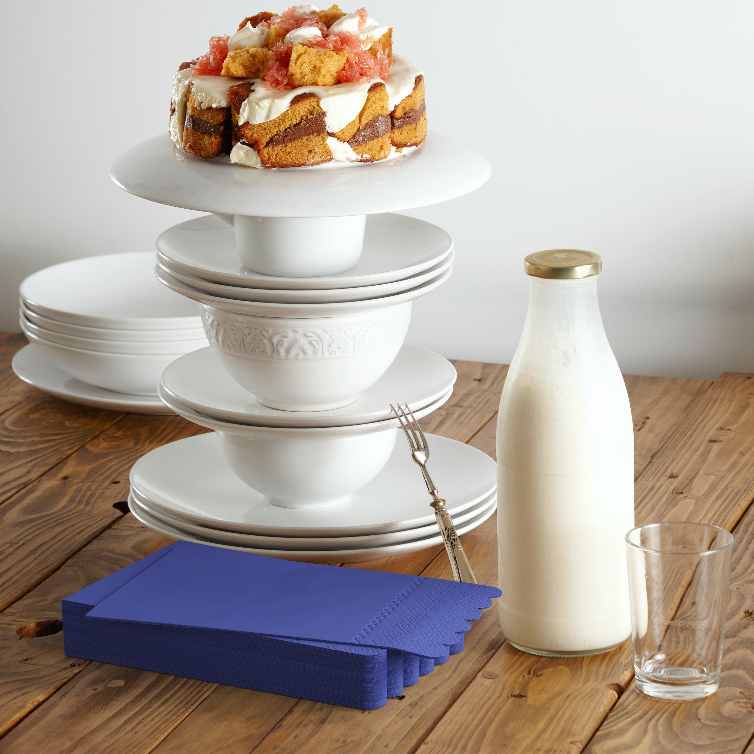 3 Ply Periwinkle Scalloped Dinner Napkins | 100 Count