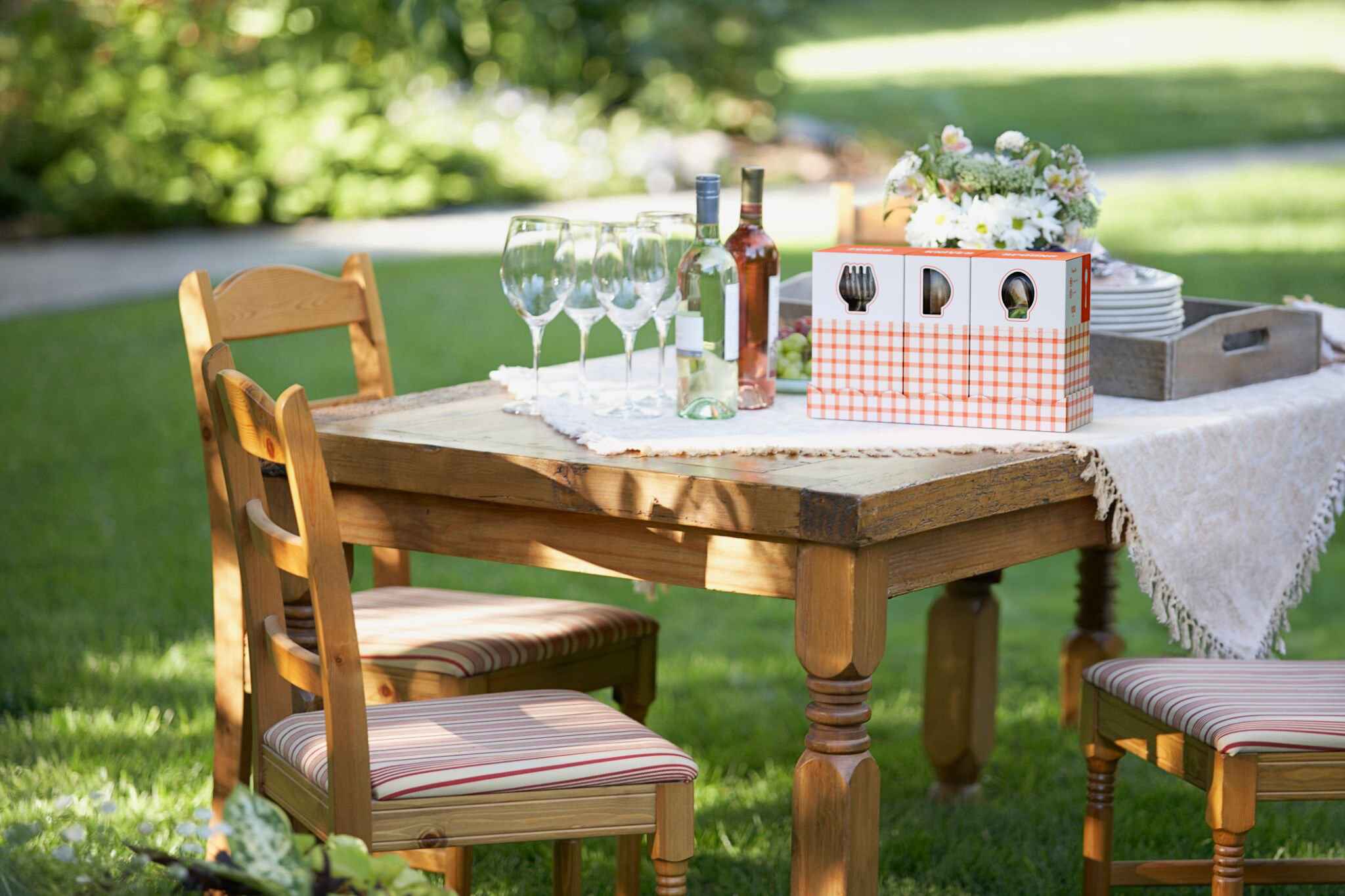 Clear Cutlery Gingham Caddy Combo For 100