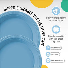 7 In. | Light Blue Plastic Plates | 600 Count