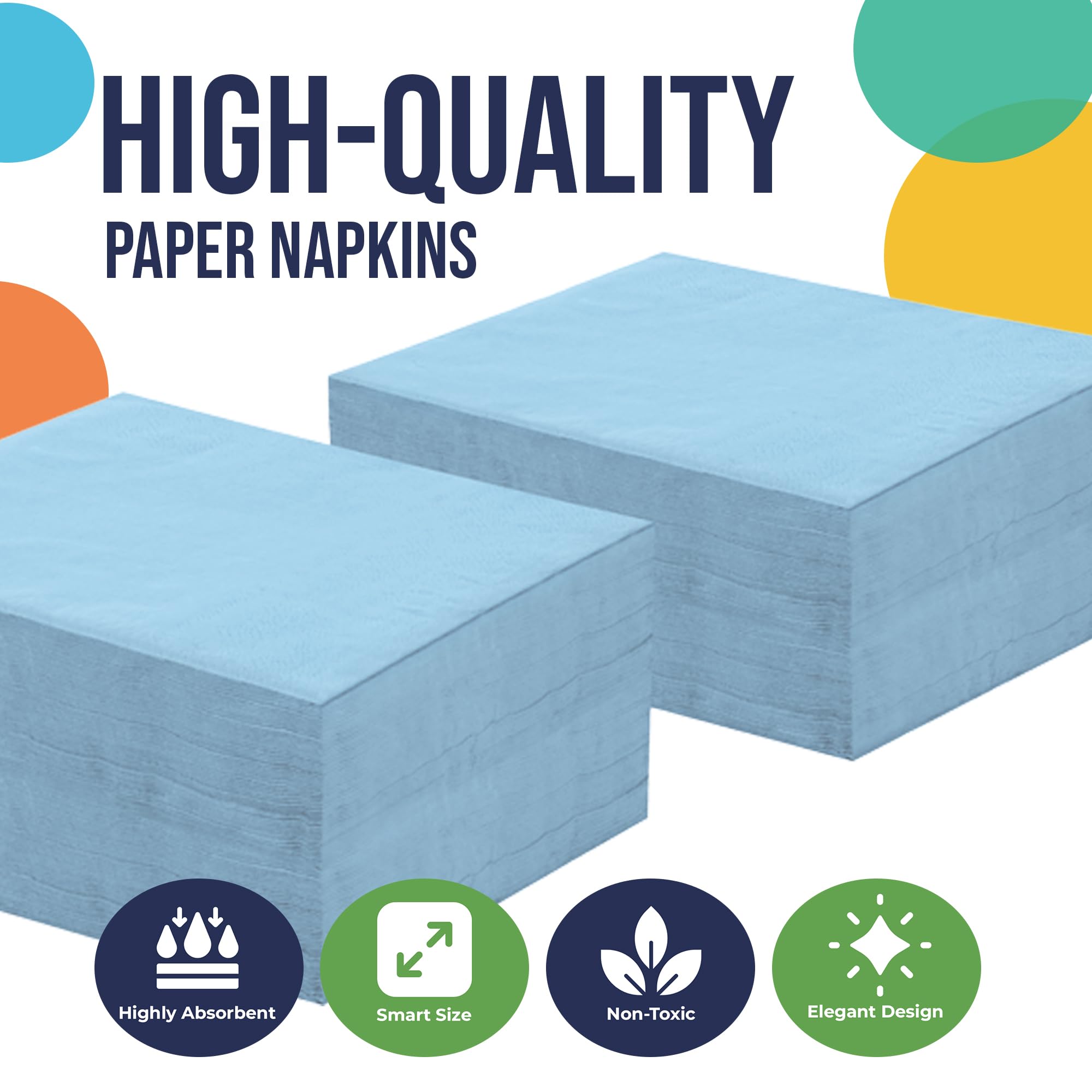 Light Blue Dinner Napkins | 3600 Pack