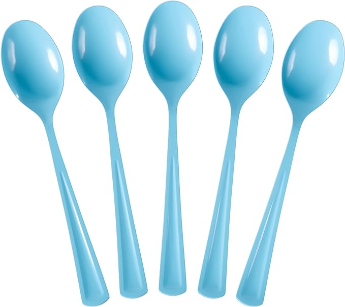 Heavy Duty Light Blue Plastic Spoons | 1200 Count