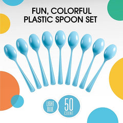 Heavy Duty Light Blue Plastic Spoons | 1200 Count