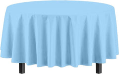 Premium Round Light Blue Table Cover | 12 Pack