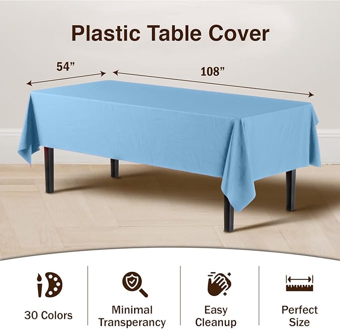 Premium Light Blue Table Cover | 6 Pack