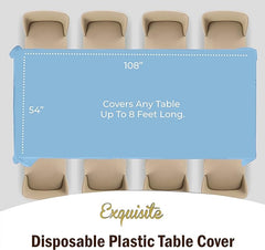 Premium Light Blue Plastic Table Covers | 96 Count