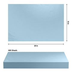 15 In. x 20 In. Light Blue Tissue Paper | 480 Sheets