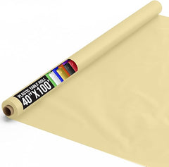 40 In. x 100 Ft. Premium Light Yellow Plastic Table Roll | 6 Pack