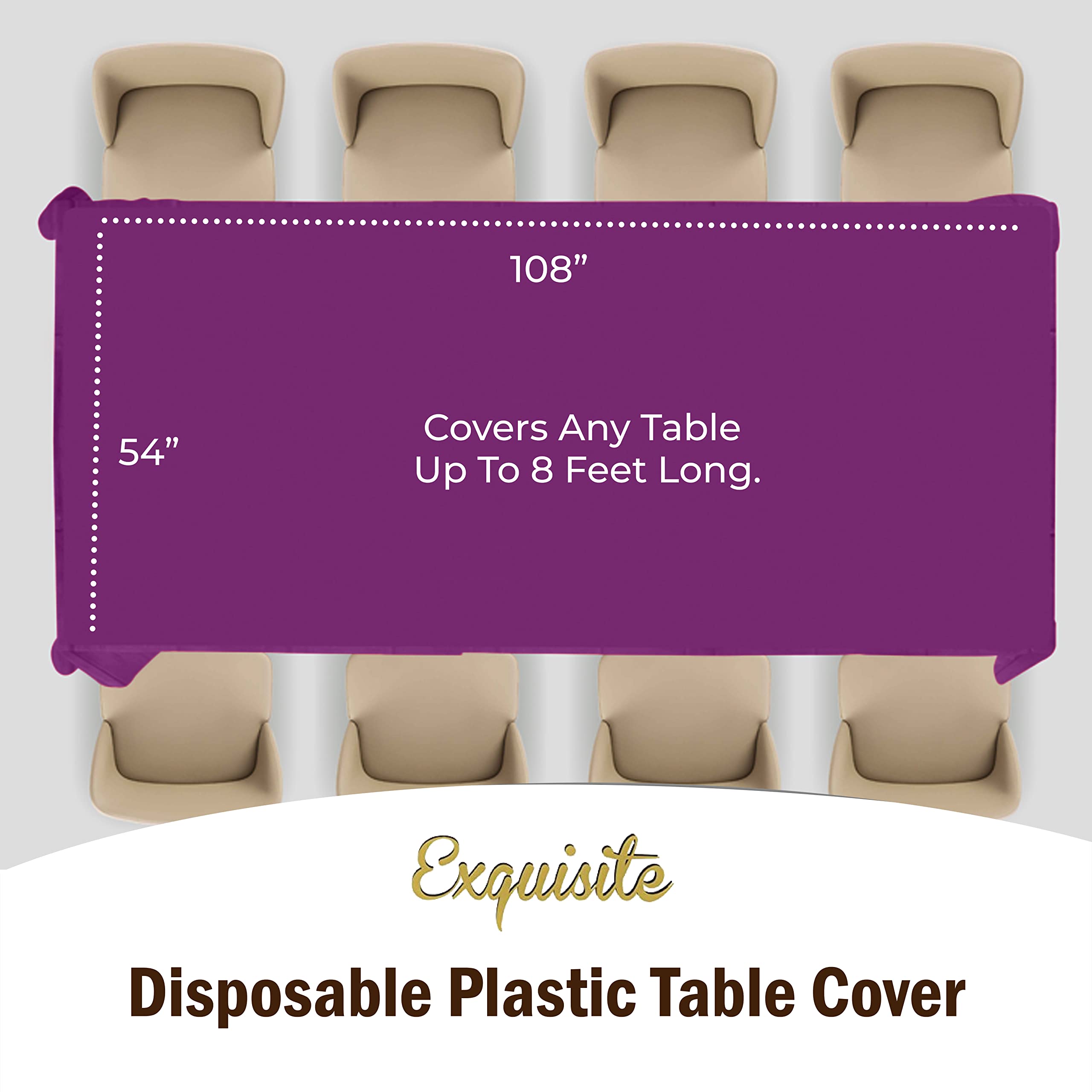 Magenta Plastic Table Covers | 48 Count