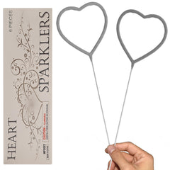 Heart Shaped Wedding Sparklers | 6 Count