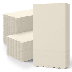 3 Ply Ivory Scalloped Dinner Napkins | 800 Count