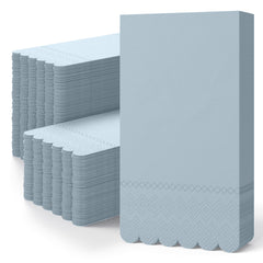 3 Ply Sky Blue Scalloped Dinner Napkins | 800 Count