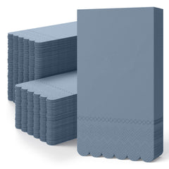 3 Ply China Blue Scalloped Dinner Napkins | 800 Count