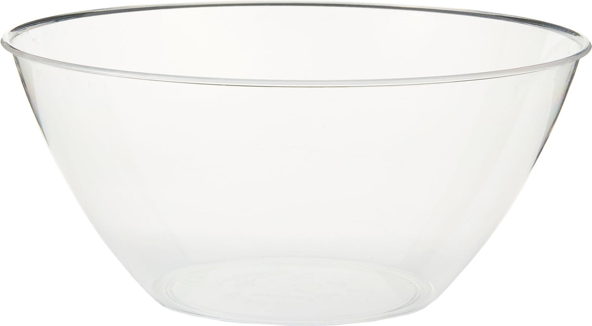 Clear Plastic Serving Bowl, 2 Quart, 8.5 inch, Reusable - Pack of 3