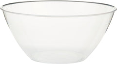 Clear Plastic Serving Bowl, 2 Quart, 8.5 inch, Reusable - Pack of 3