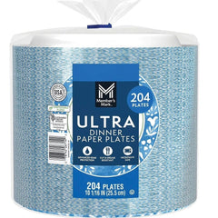 10" Members Mark Ultra Paper Plates | 816 Count (4 Bags of 204 Per Case)
