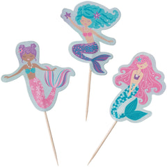 Mermaid Cupcake Cake Decorating Picks, 24-ct - Pack of 12