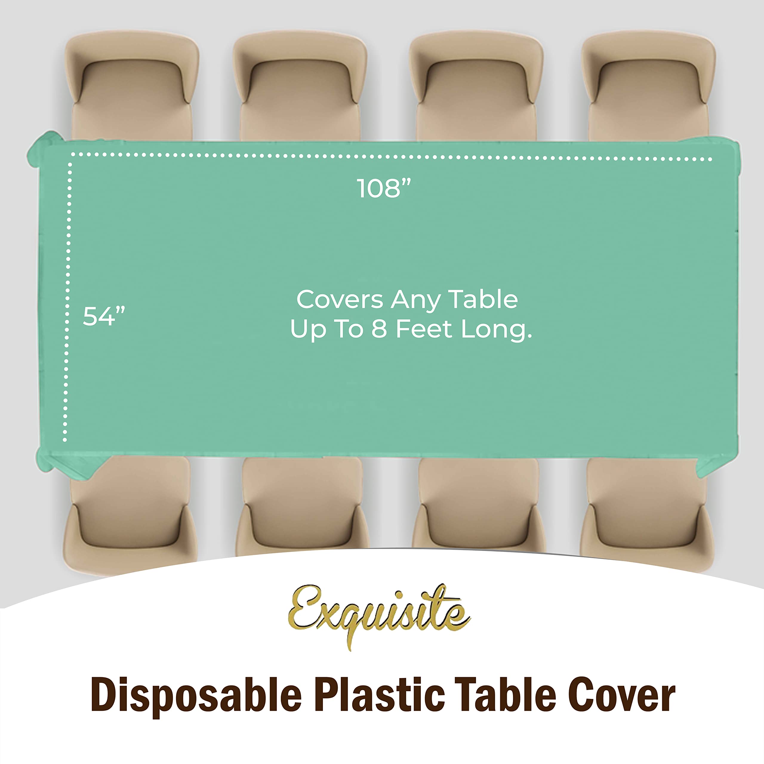 Mint Plastic Table Covers | 48 Count