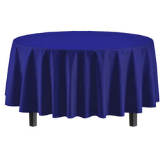 Round Navy Blue Table Cover | 12 Pack