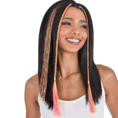 Assorted Color Tinsel Hair Extensions, 3-pcs - Pack of 6