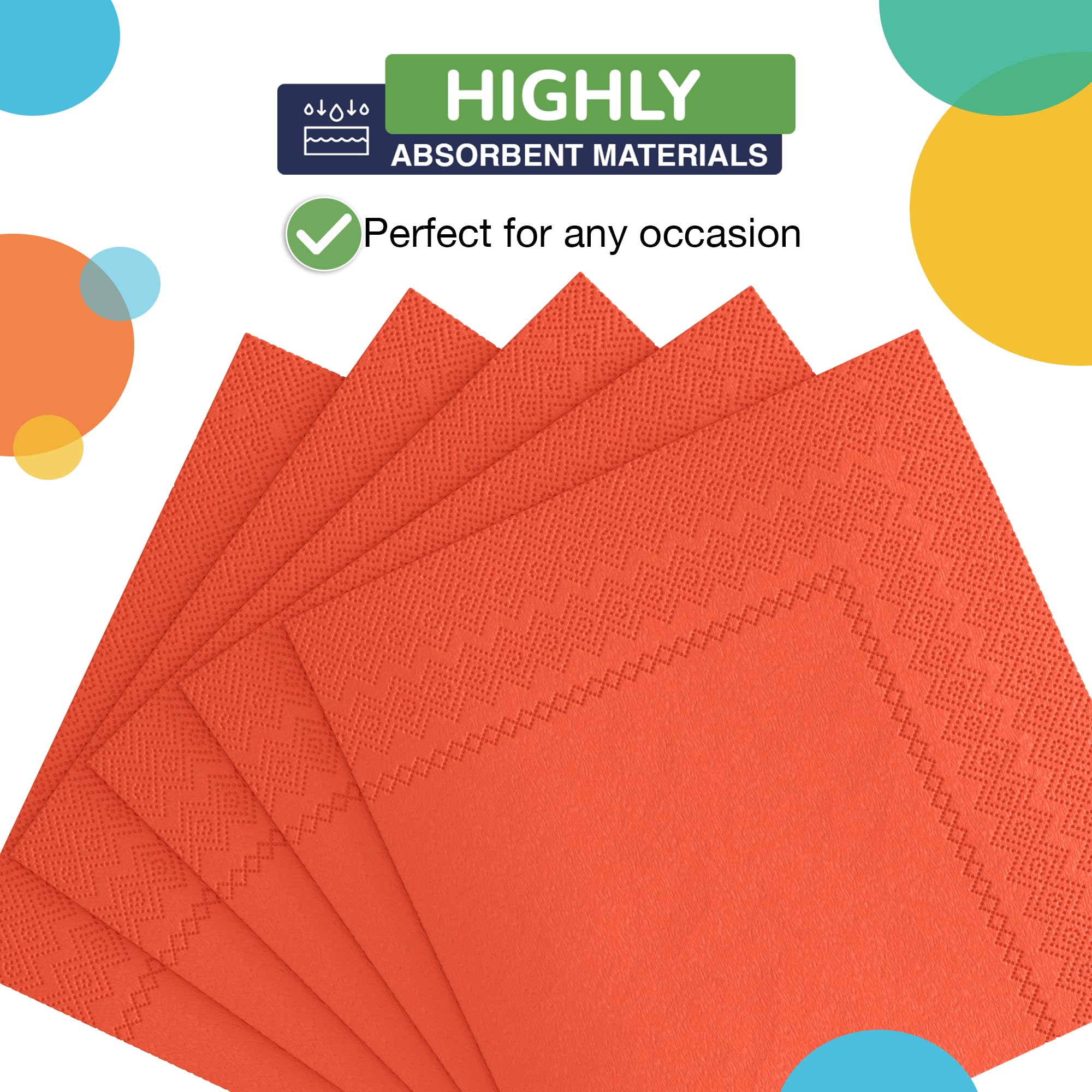 Orange Beverage Napkins | 3600 Pack