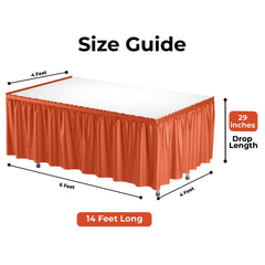 Orange Plastic Table Skirt | 6 Pack