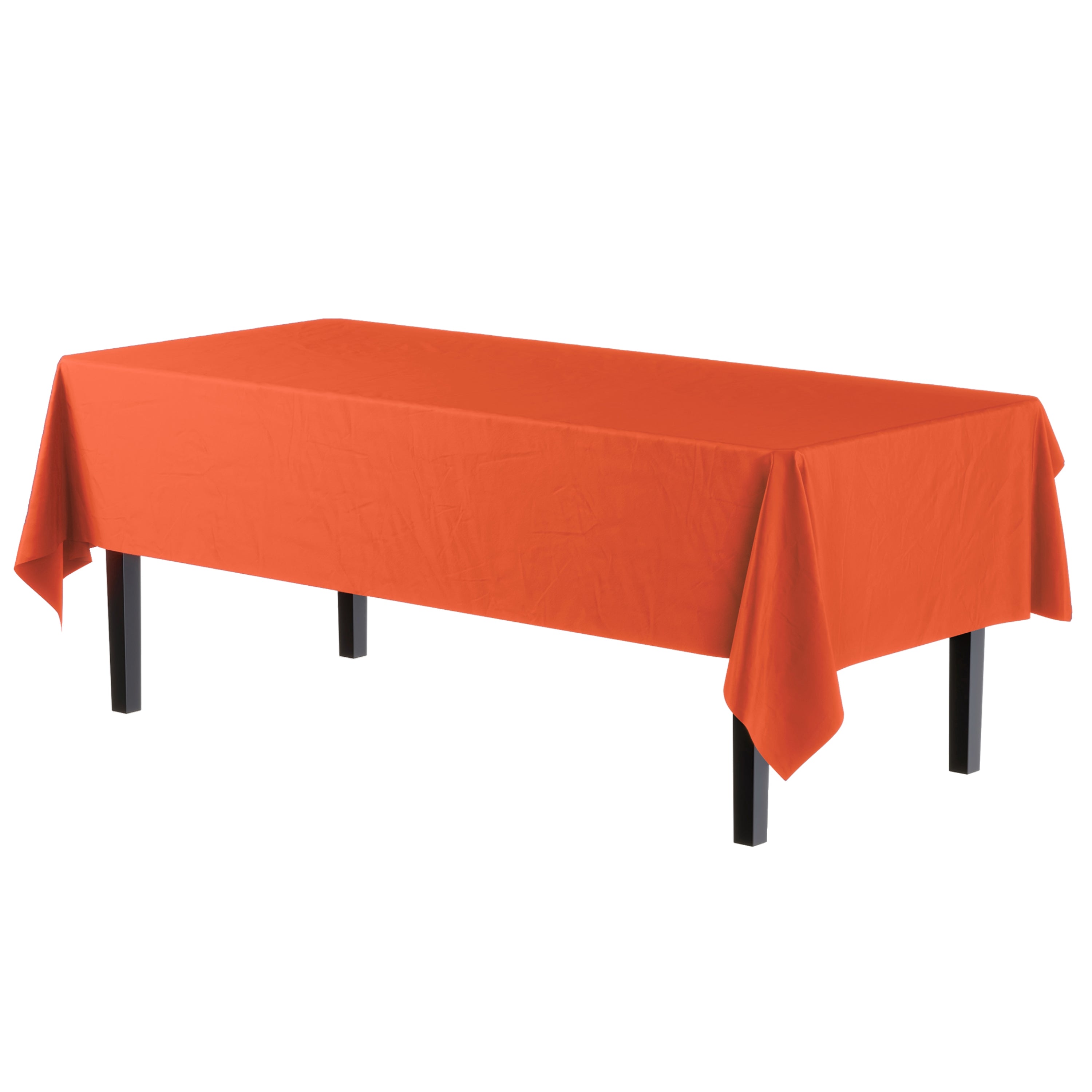 Orange Plastic Table Covers | 48 Count