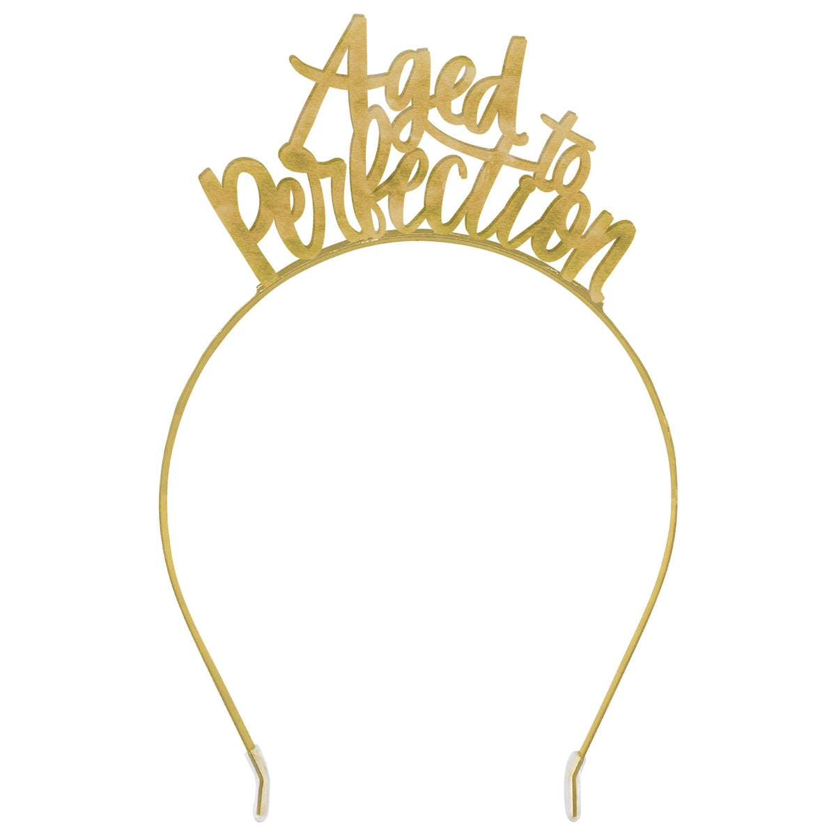 "Aged to Perfection" Metal Headband, Gold, One Size - Pack of 12