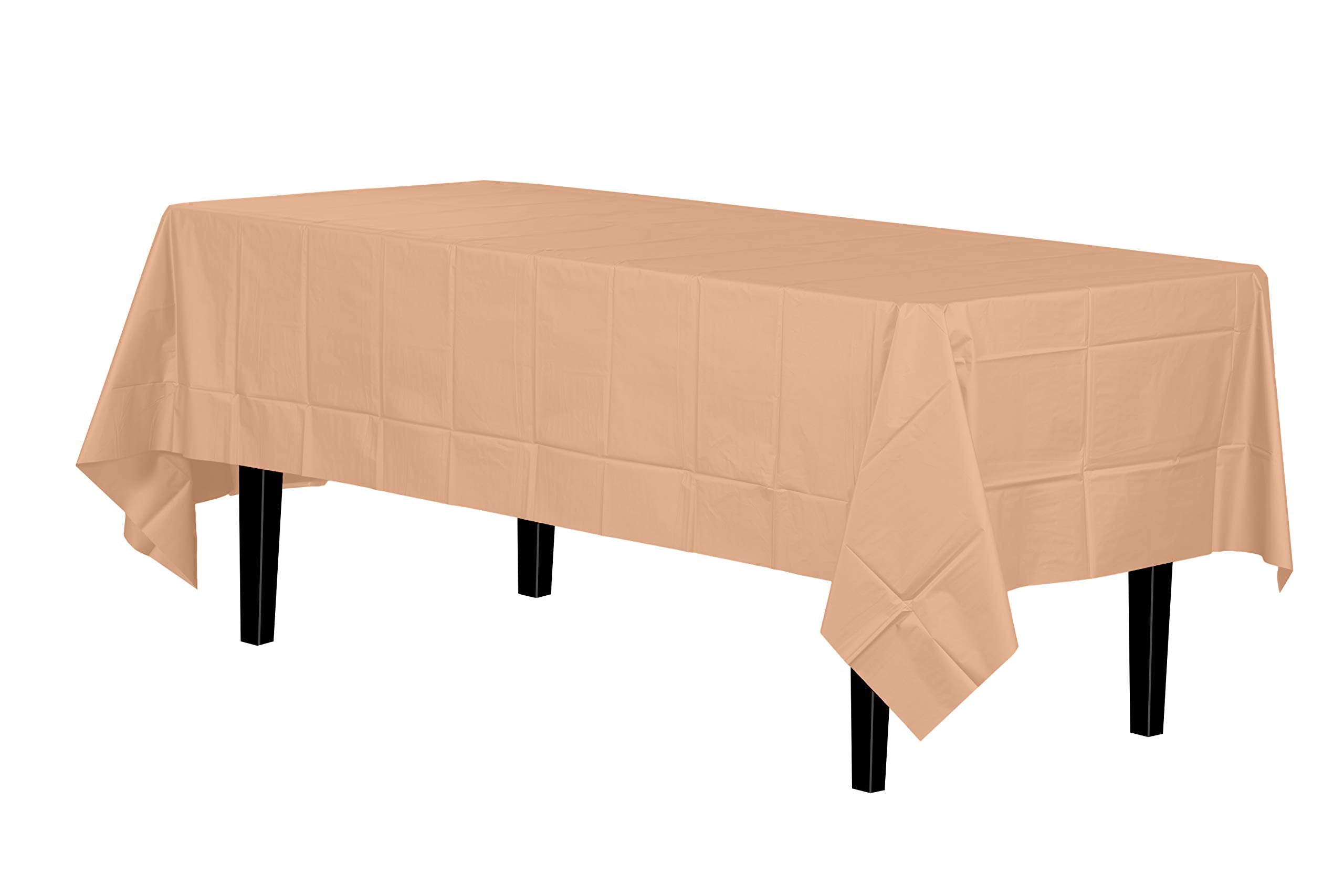 Peach Plastic Table Covers | 48 Count