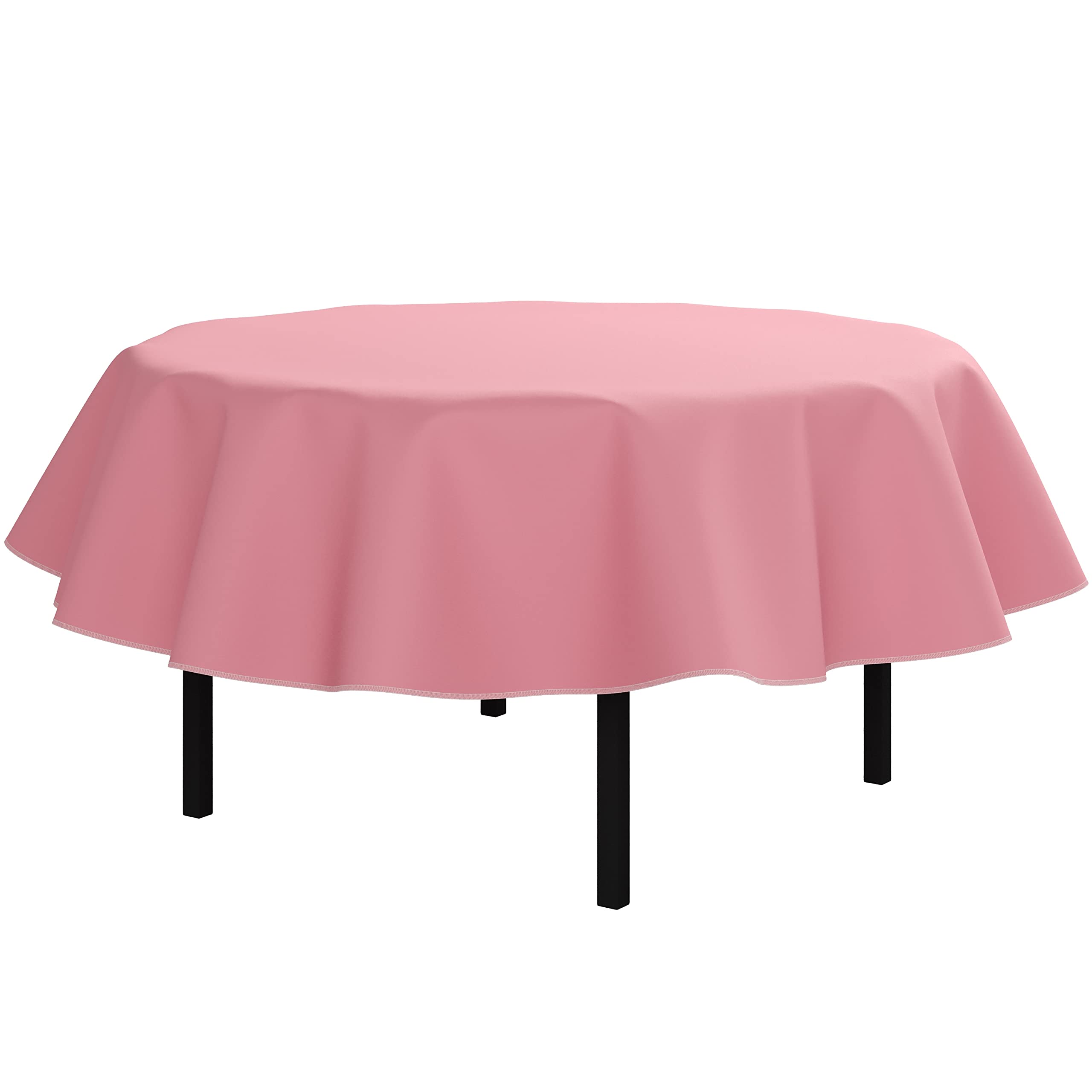 Pink Flannel Backed Table Cover 70 In. Round | 2 Pack