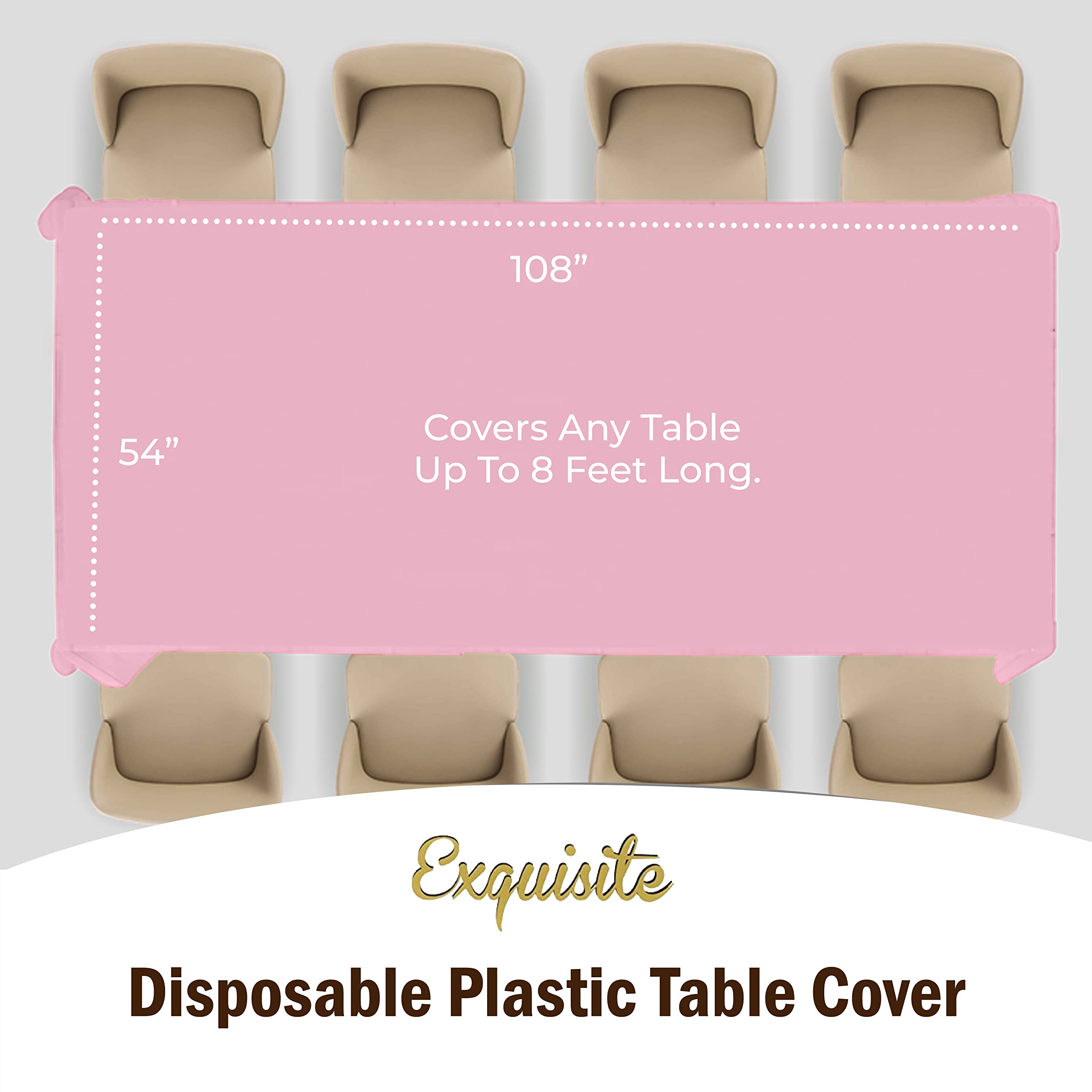 Pink Plastic Table Covers | 48 Count