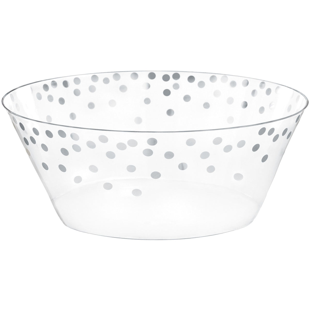 Silver Polka Dot Round Plastic Serving Bowl, 3-inch - Pack of 3