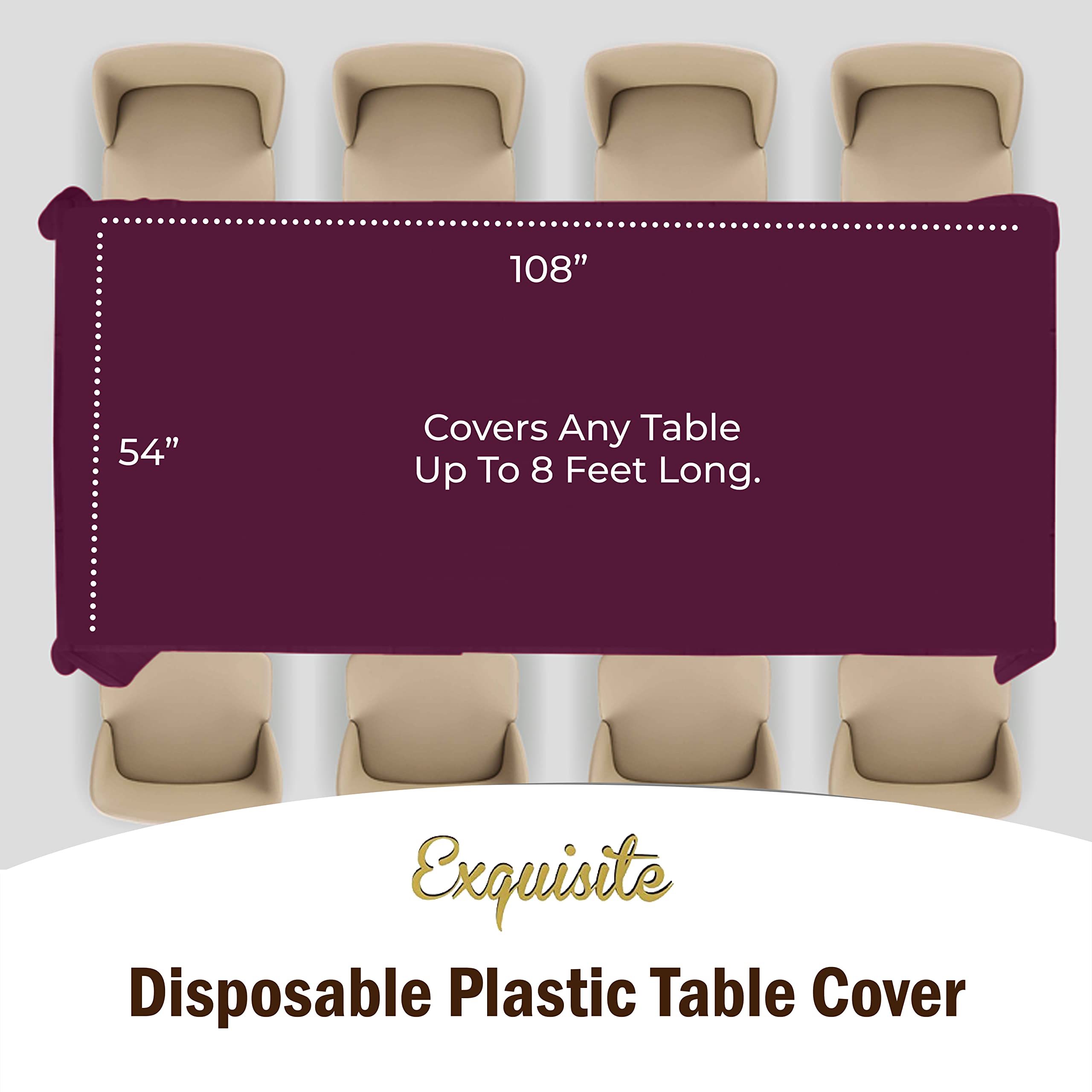 Plum Plastic Table Covers | 48 Count