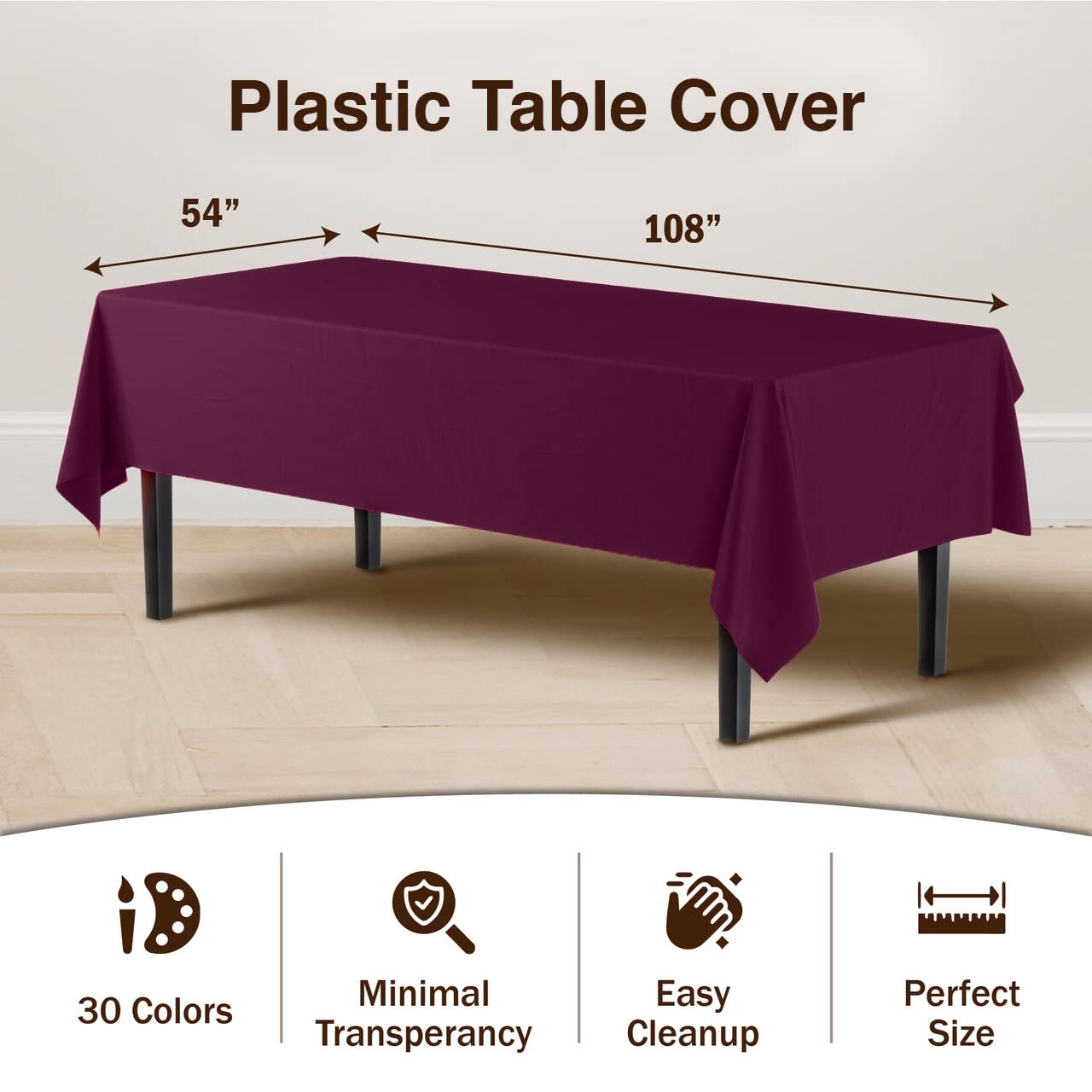 Plum Table Cover | 12 Pack