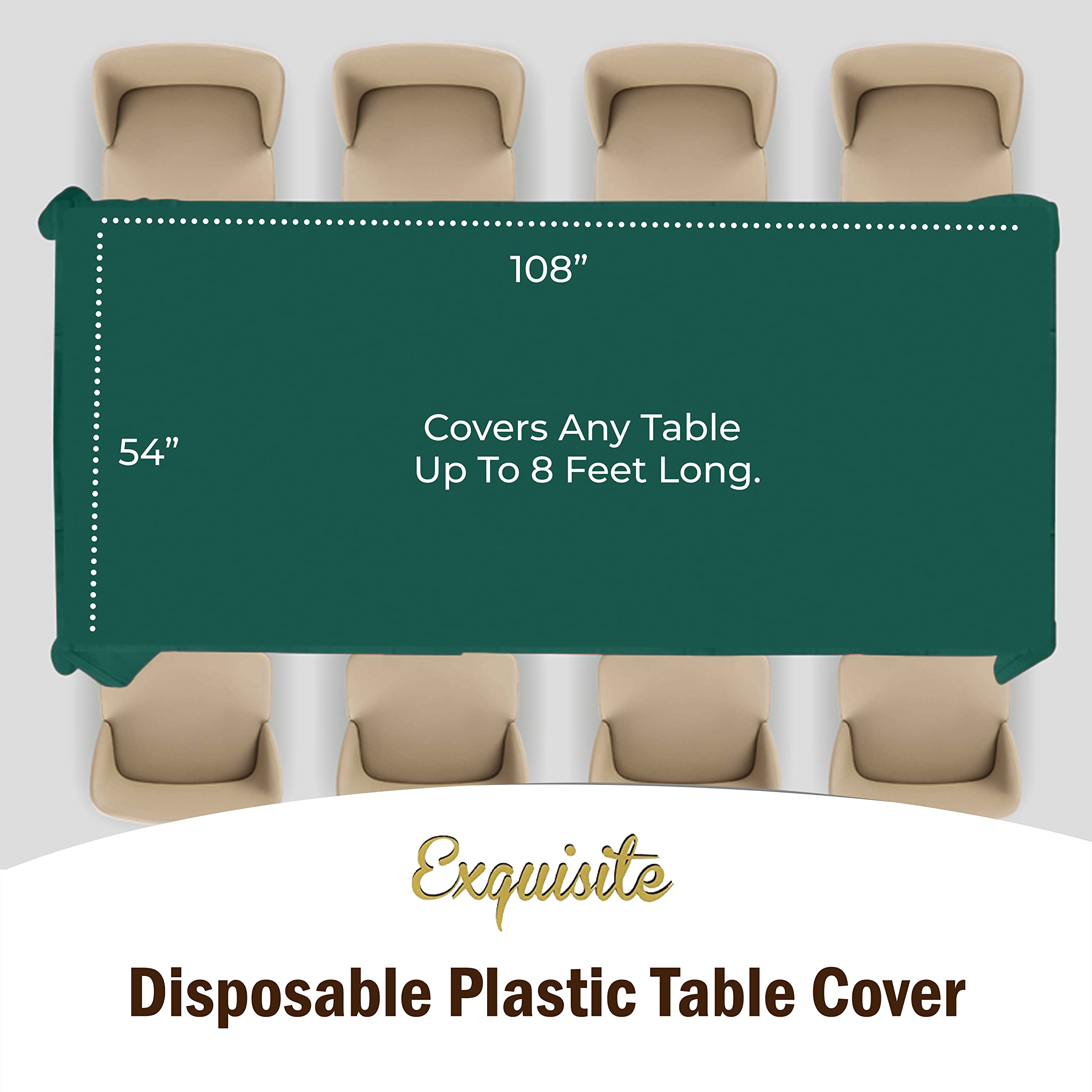 Premium Dark Green Table Cover | 6 Pack